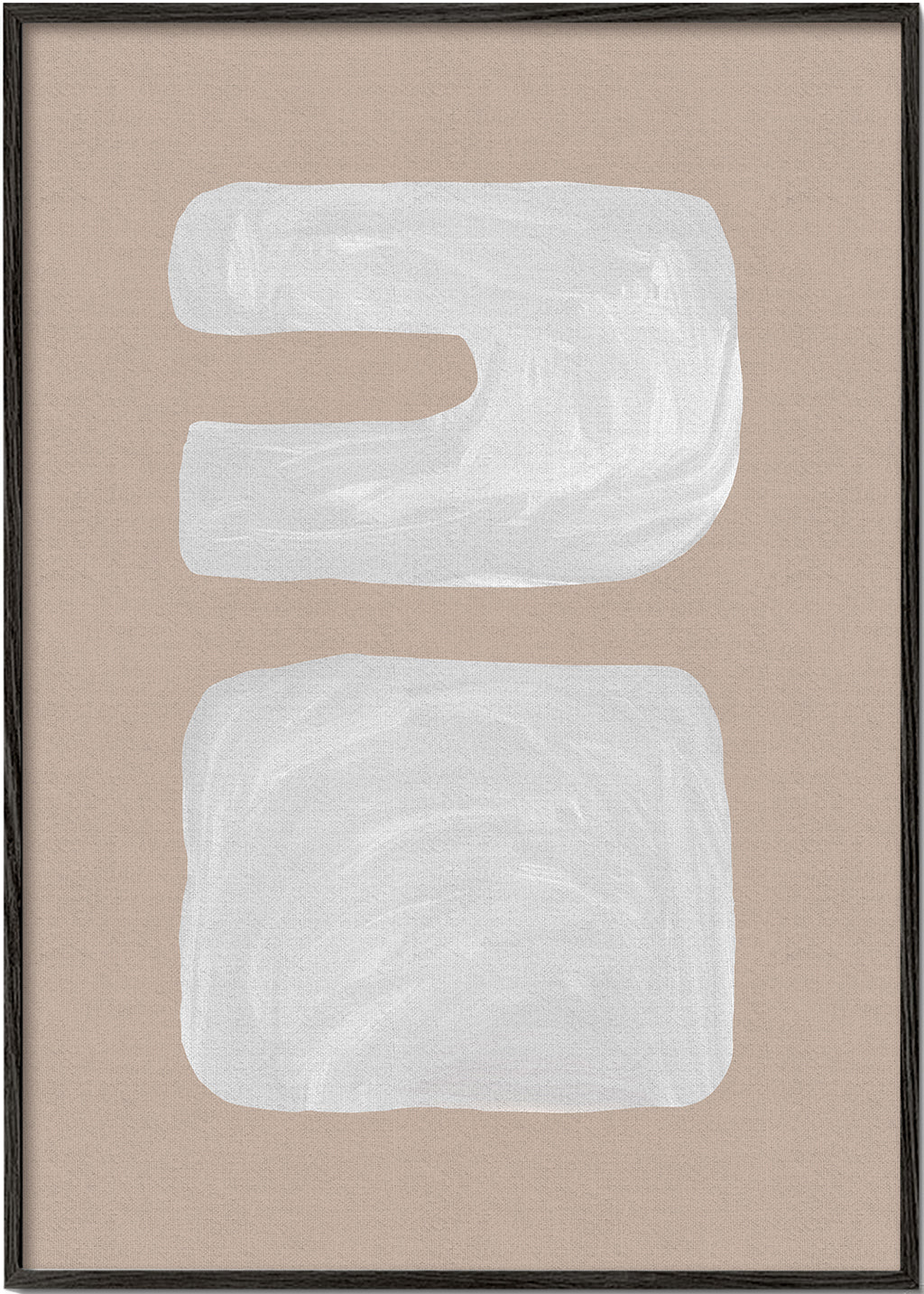 Minimal kunst med to hvide former