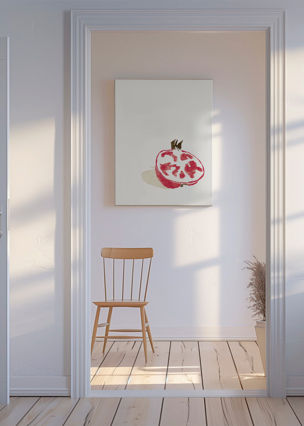 Botanisk plakat granatæble minimal