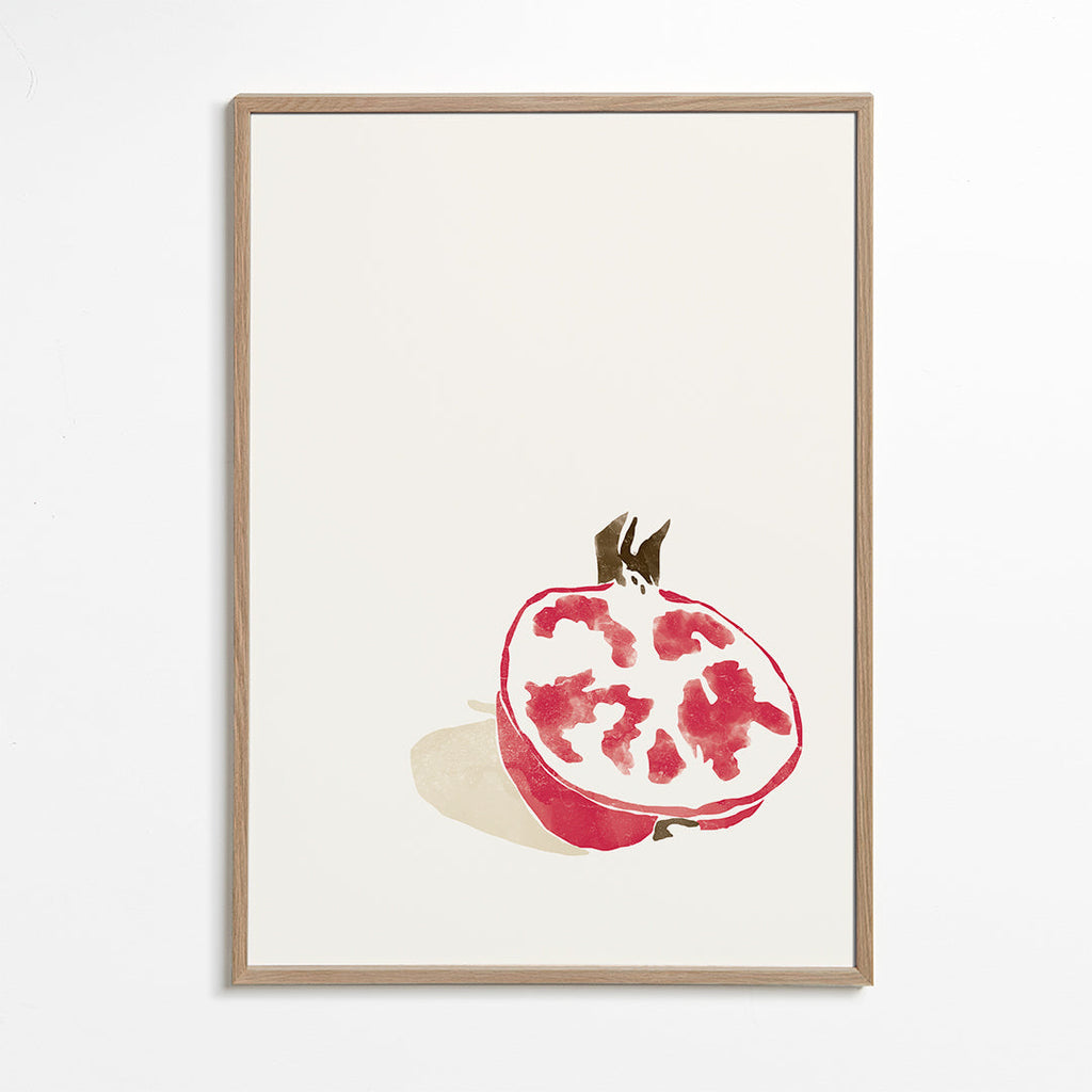 Botanisk plakat granatæble minimal