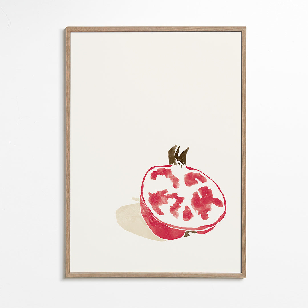 Botanisk plakat granatæble minimal