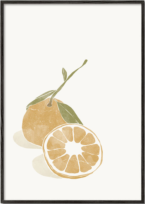 Køkkenkunst med minimal appelsinillustration