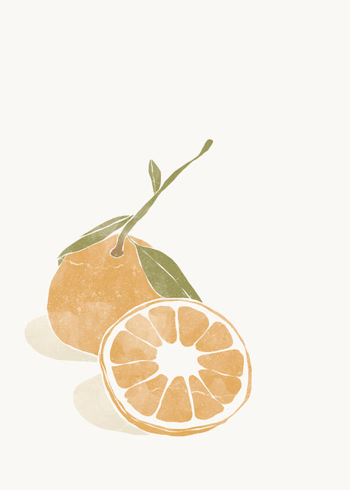 Køkkenkunst med minimal appelsinillustration