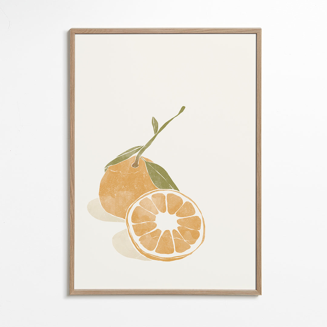 Køkkenkunst med minimal appelsinillustration