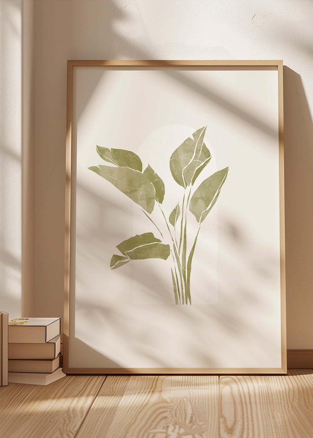 Botanisk plakat grønne blade med bue