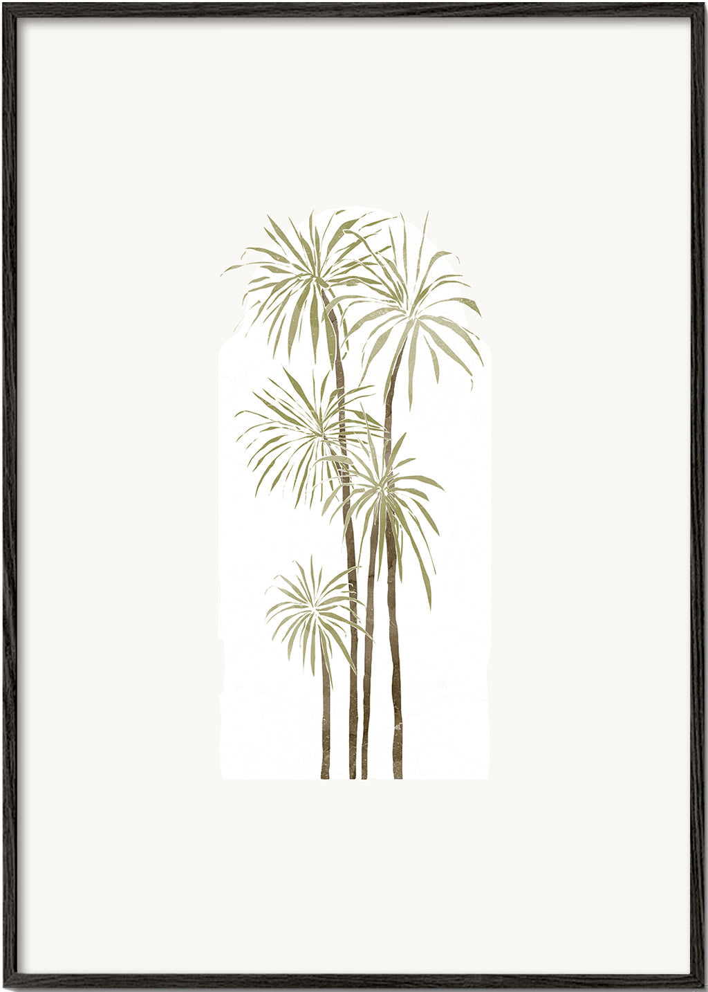 Botanisk plakat med styliserede palmer