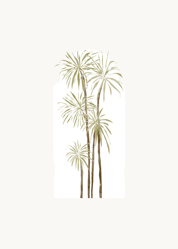 Botanisk plakat med styliserede palmer