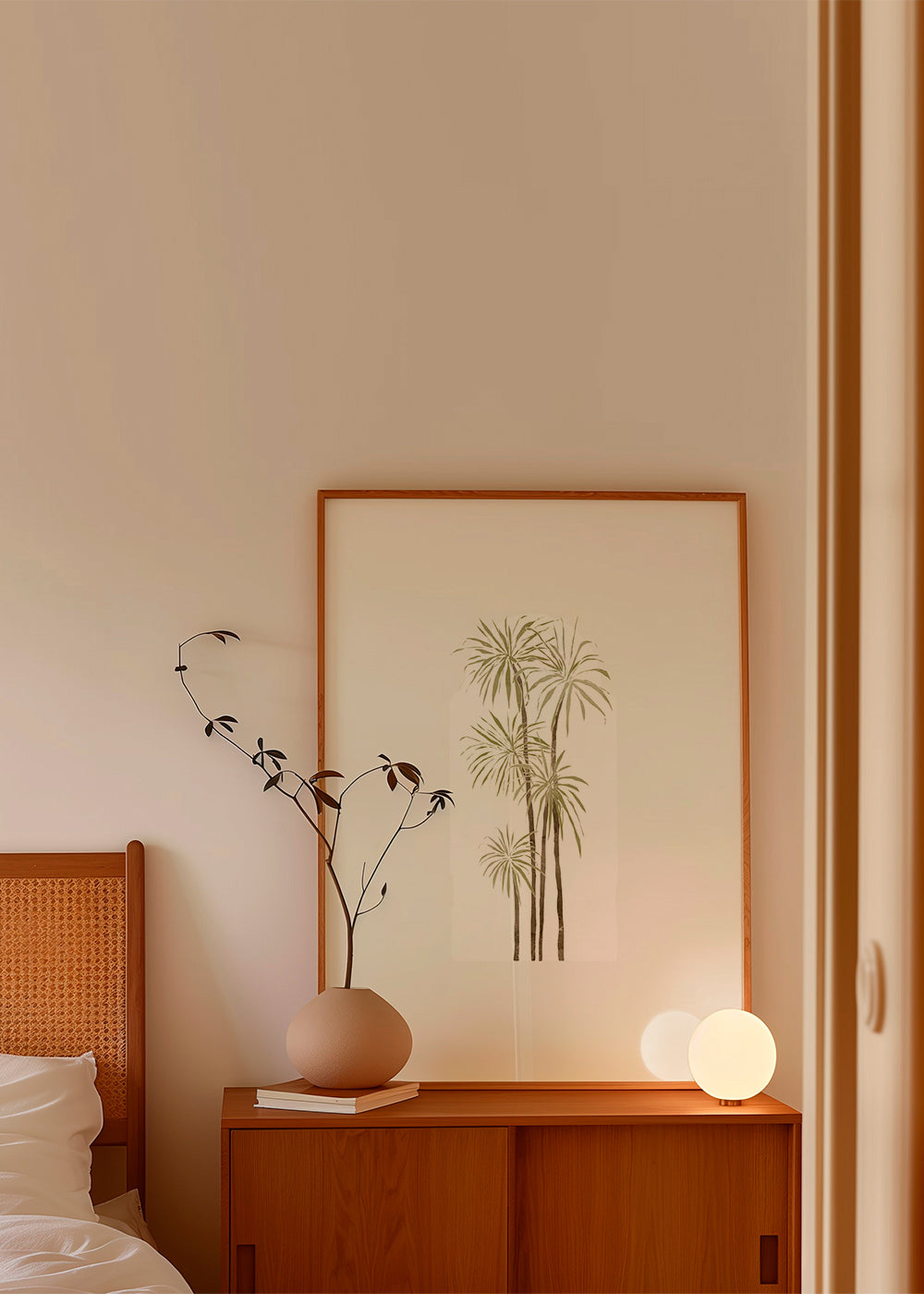Botanisk plakat med styliserede palmer