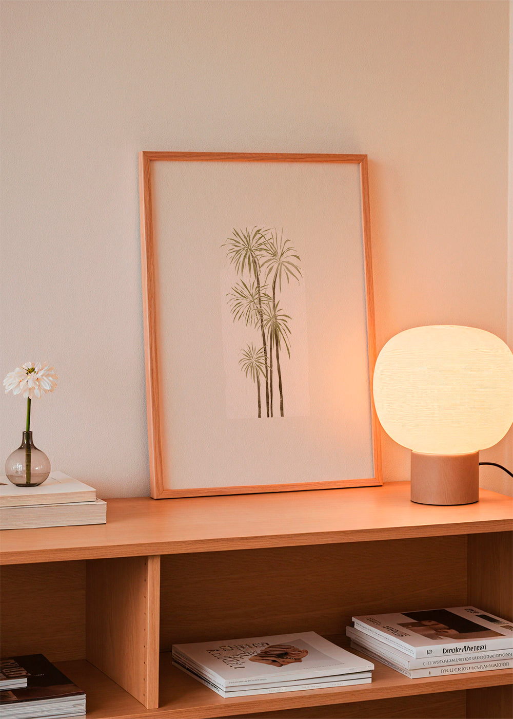 Botanisk plakat med styliserede palmer