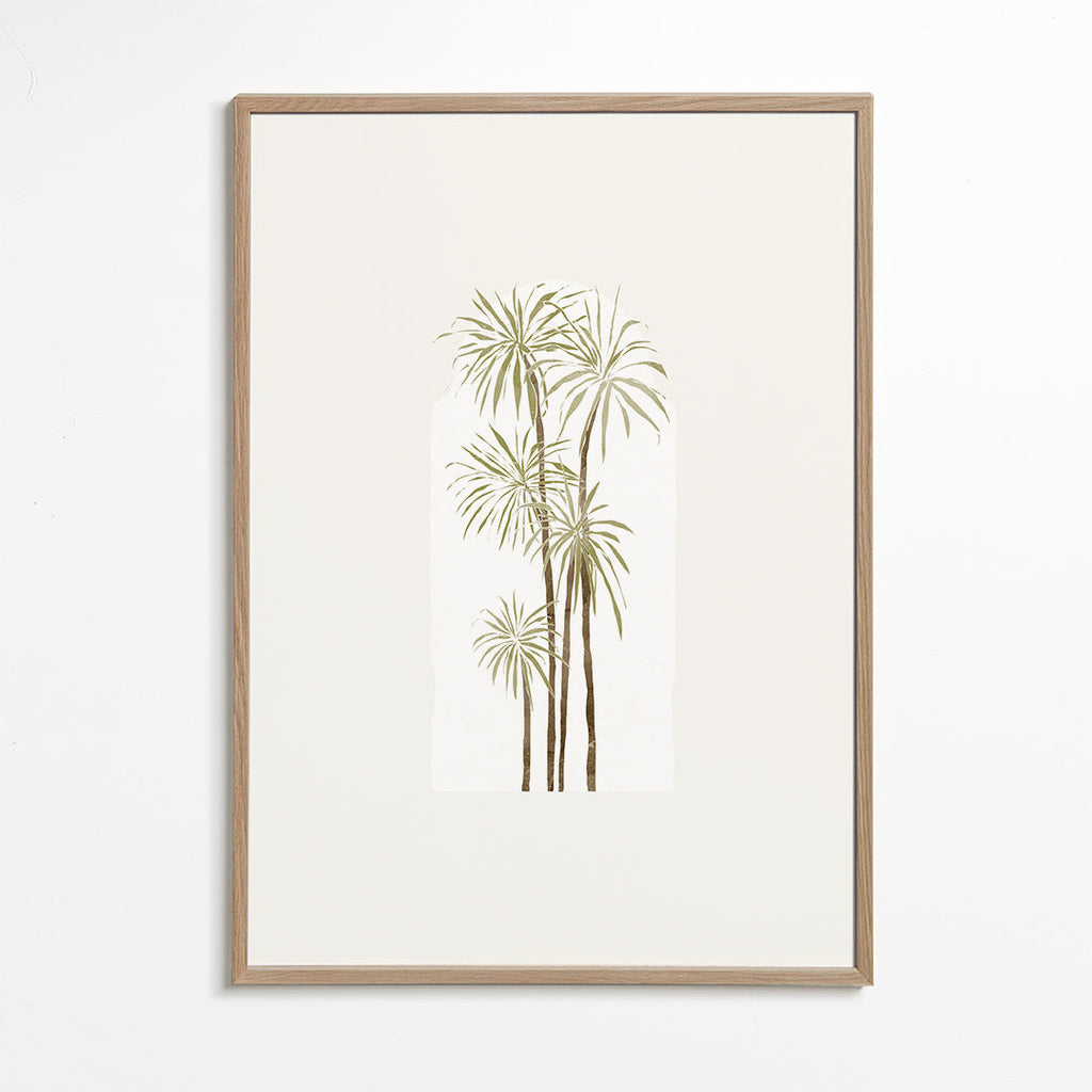 Botanisk plakat med styliserede palmer