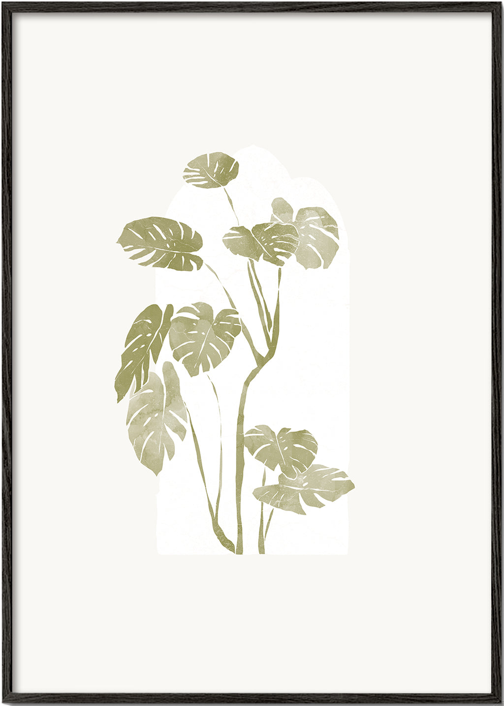 Botanisk plakat med stiliseret monstera