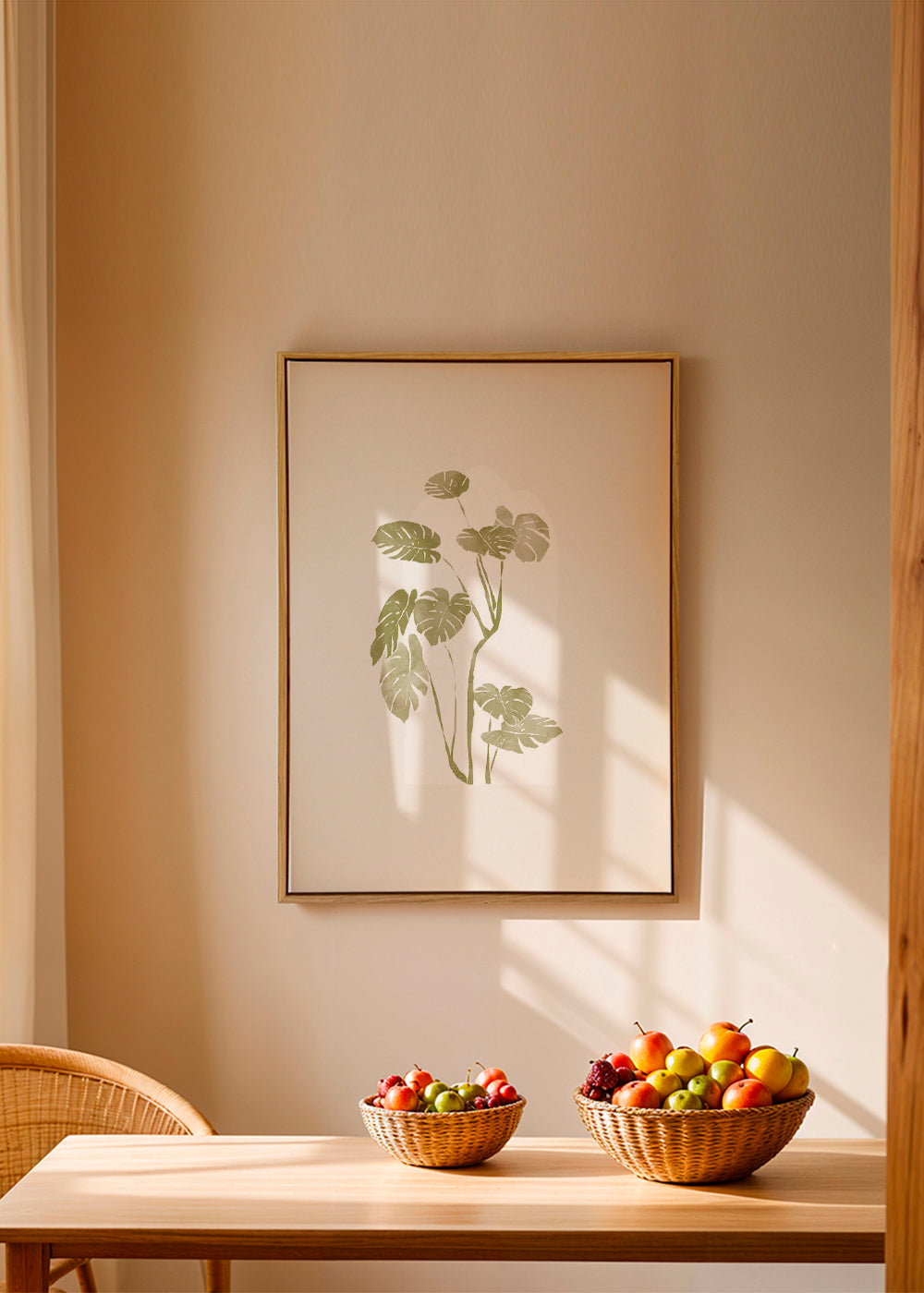 Botanisk plakat med stiliseret monstera
