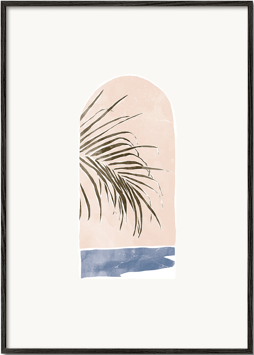 Botanisk plakat med buet palme