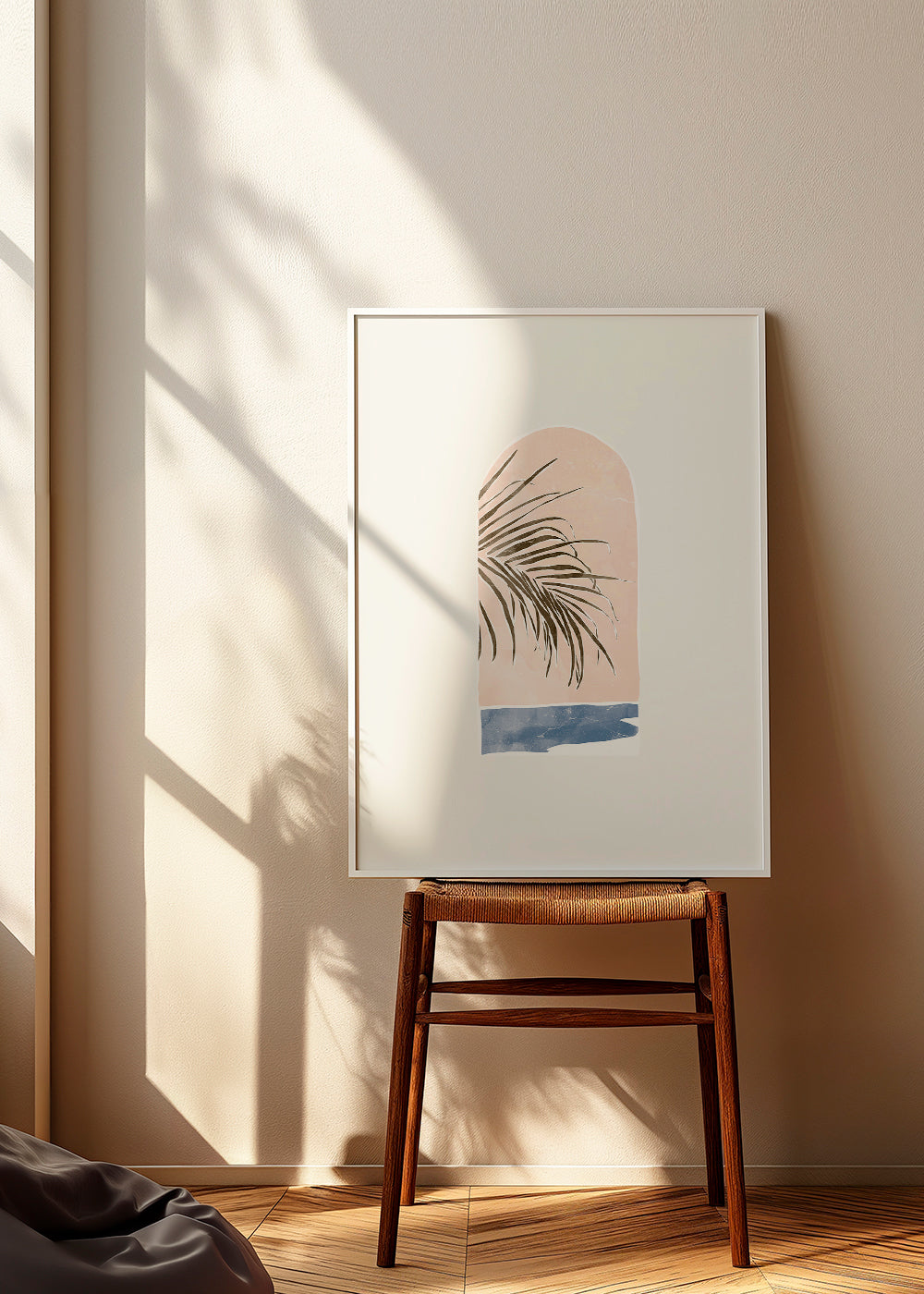 Botanisk plakat med buet palme