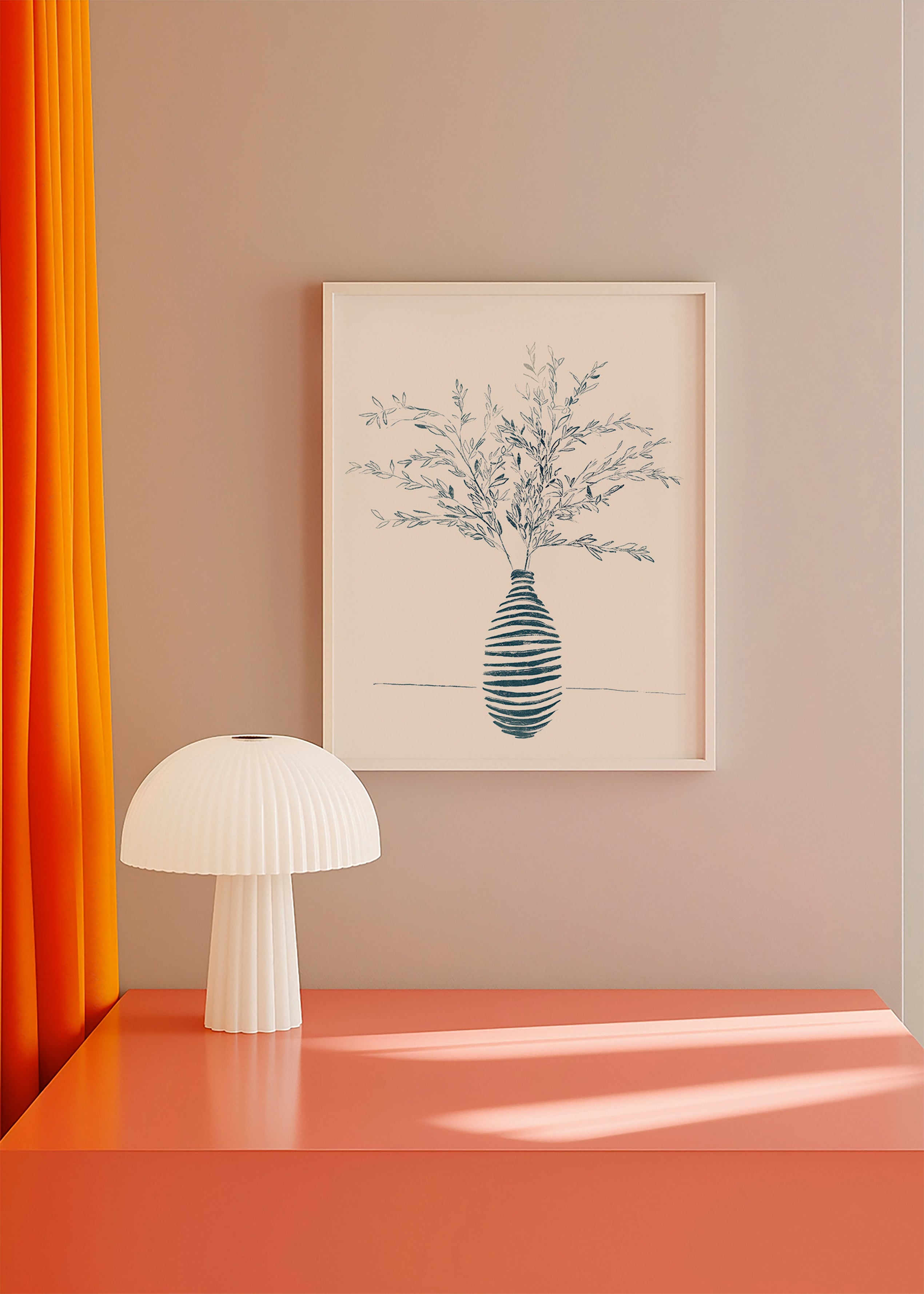 Botanisk plakat med blå vase – Product1