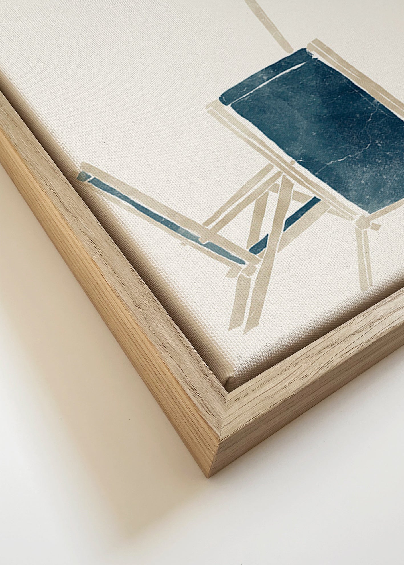 Landskabskunst med parasol og liggestole – Canvas detail
