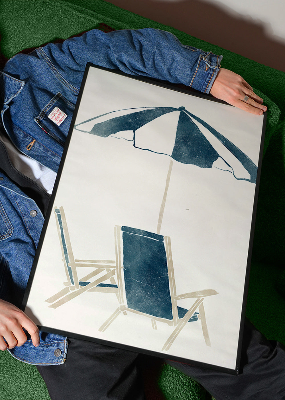 Landskabskunst med parasol og liggestole – Product1