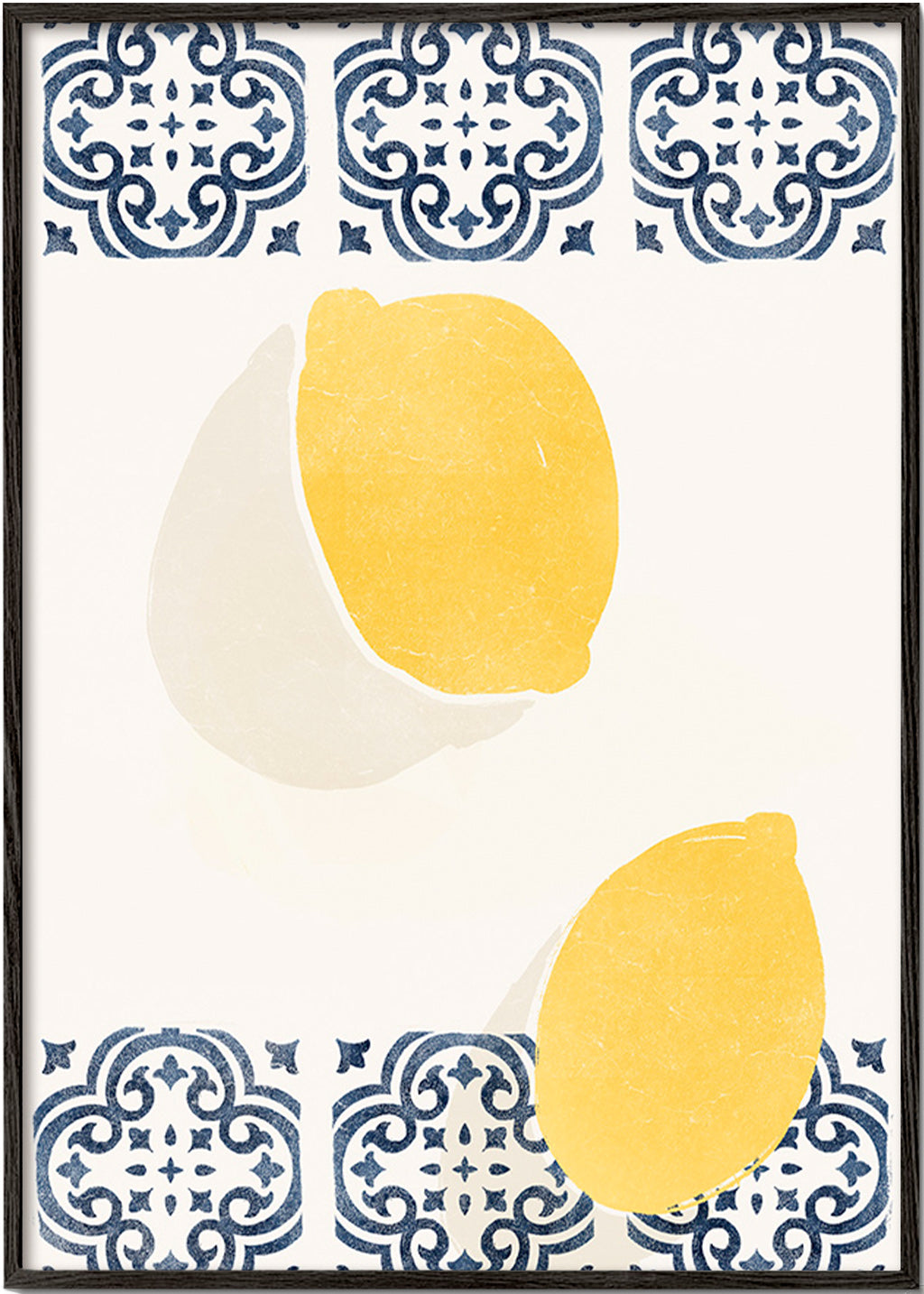 Køkkenkunst med citroner og dekorative fliser – Black Frame