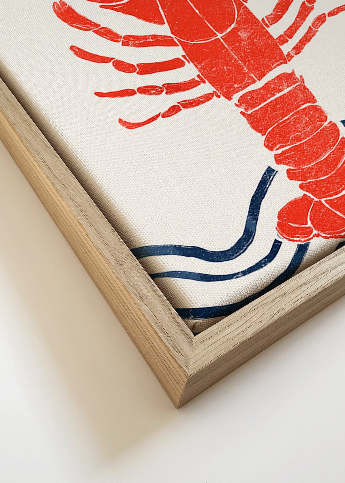 Køkkenkunst: rød hummertryk – Canvas detail