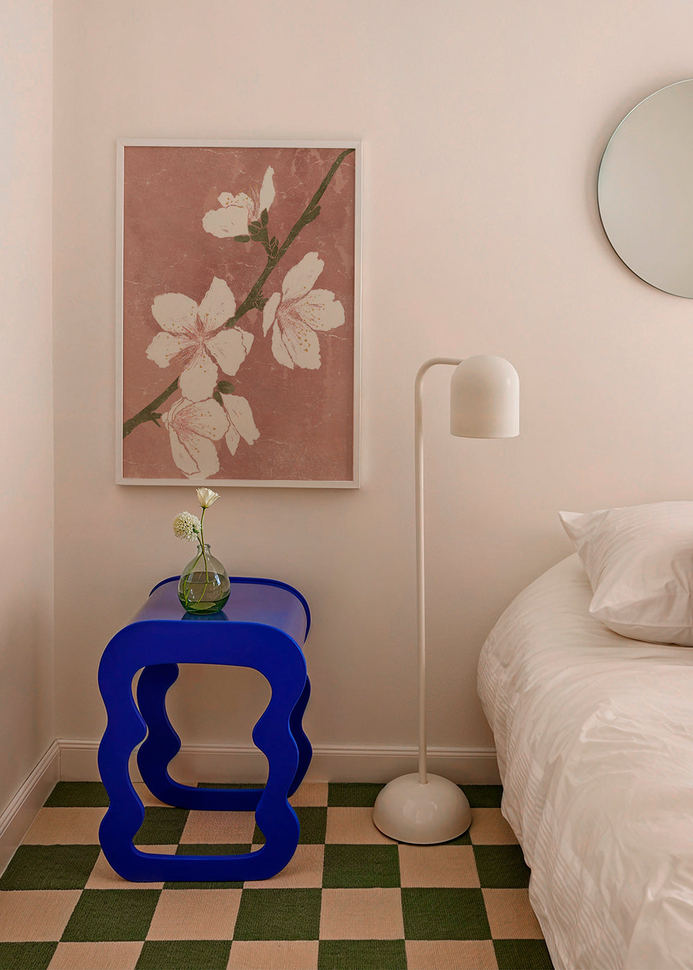 Botanisk plakat med blomst på lyserød baggrund – Product1