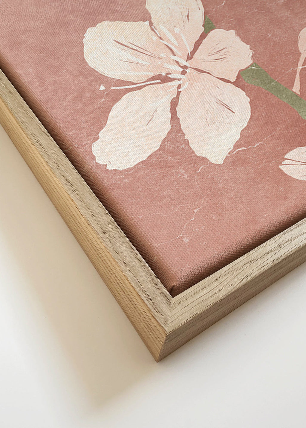 Botanisk plakat rosa blomst – Canvas detail
