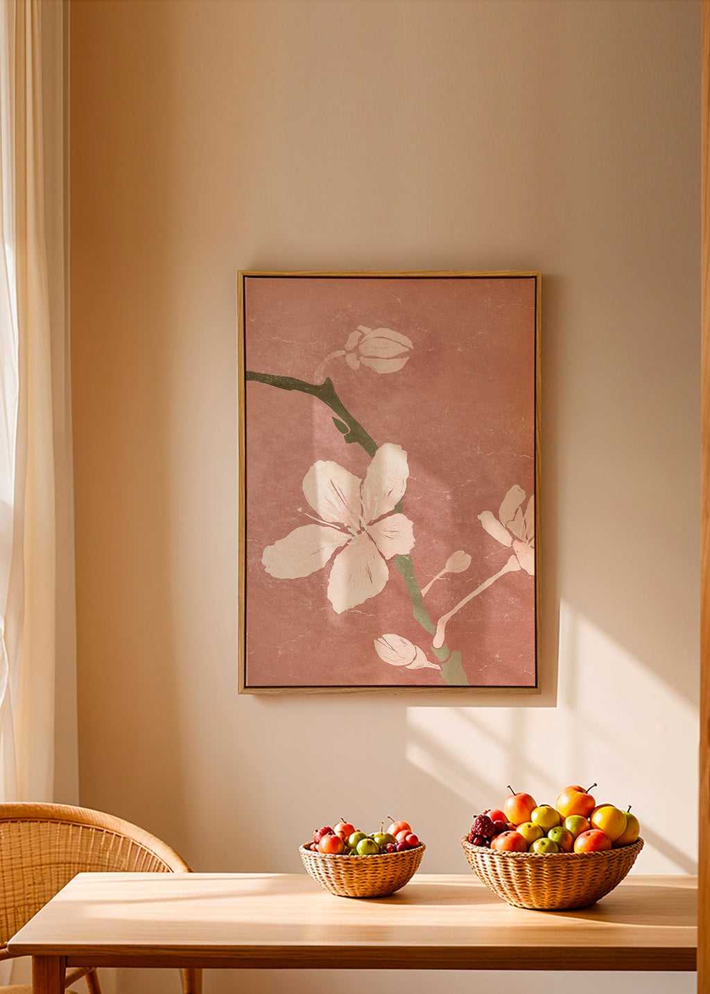 Botanisk plakat rosa blomst – Canvas2