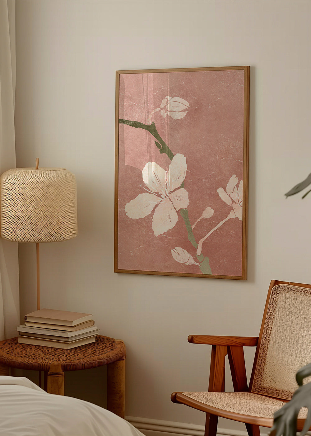 Botanisk plakat rosa blomst – Product1