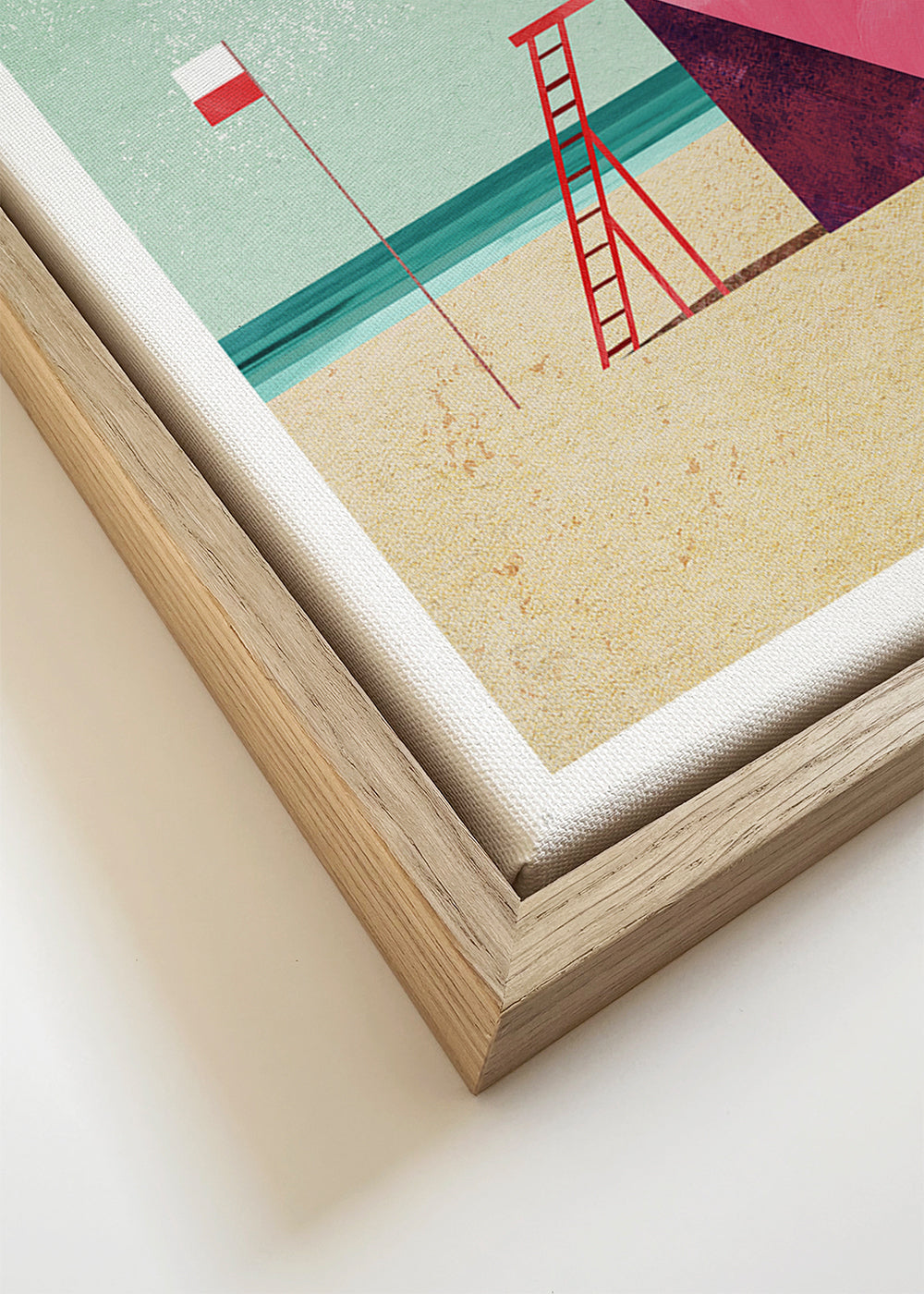Surf-hytte illustration i pastelfarver