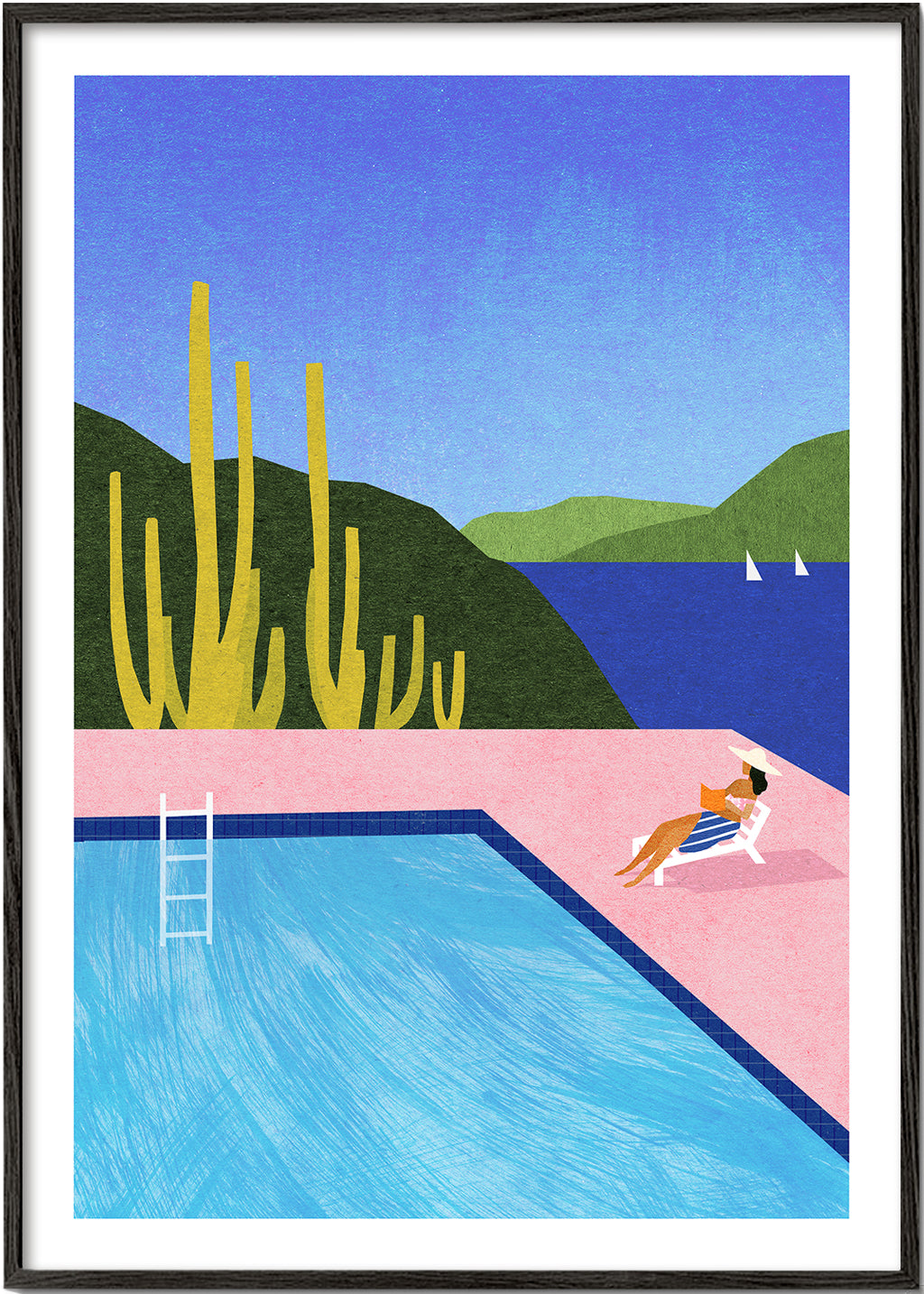 Illustration pool ved havet