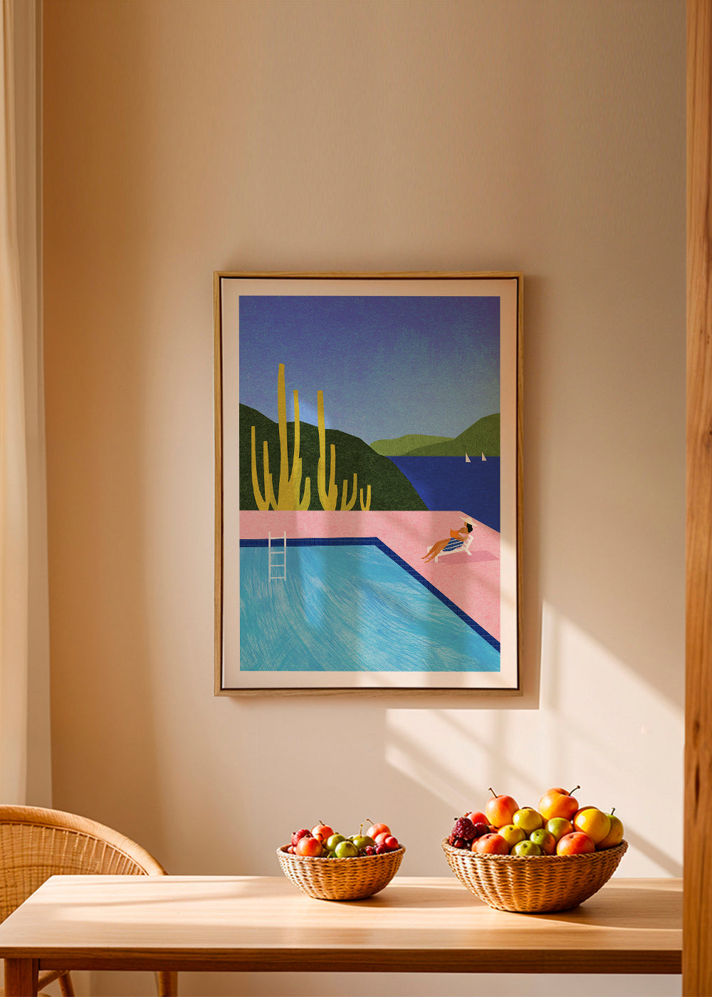 Illustration pool ved havet