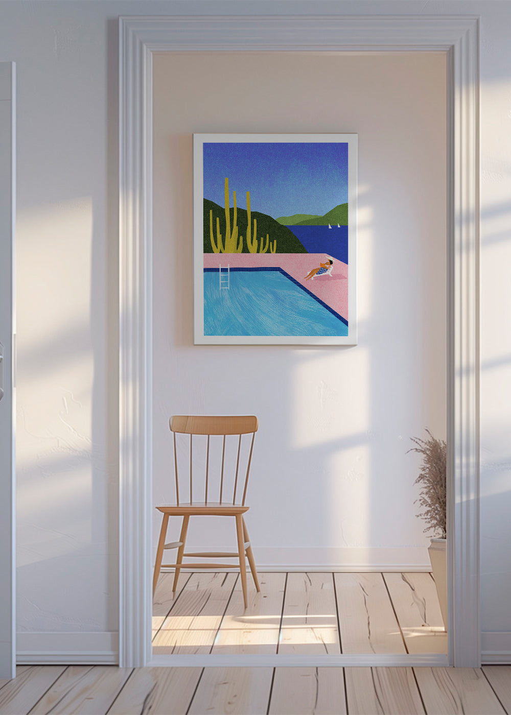 Illustration pool ved havet