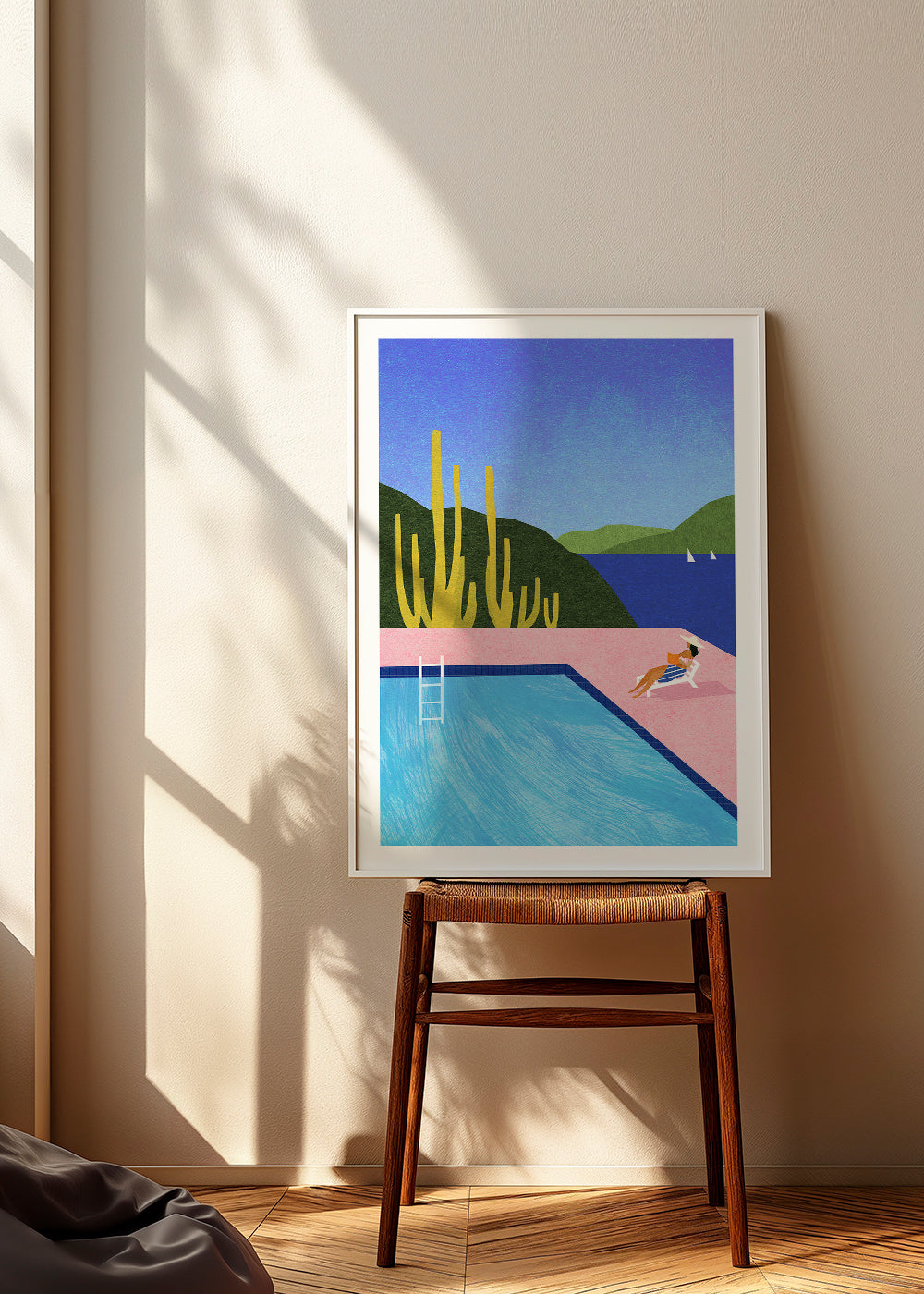 Illustration pool ved havet