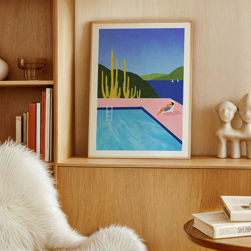 Illustration pool ved havet