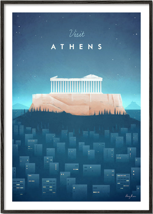 Byplakat: Athen illustration om natten