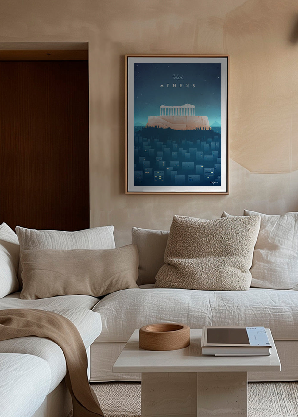 Byplakat: Athen illustration om natten