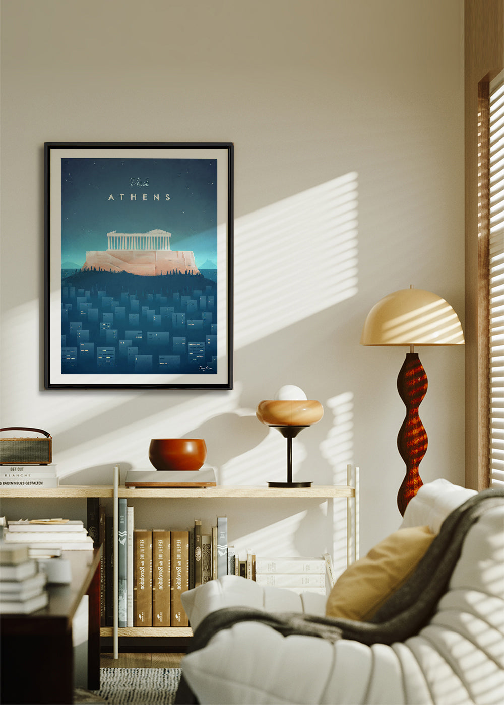 Byplakat: Athen illustration om natten