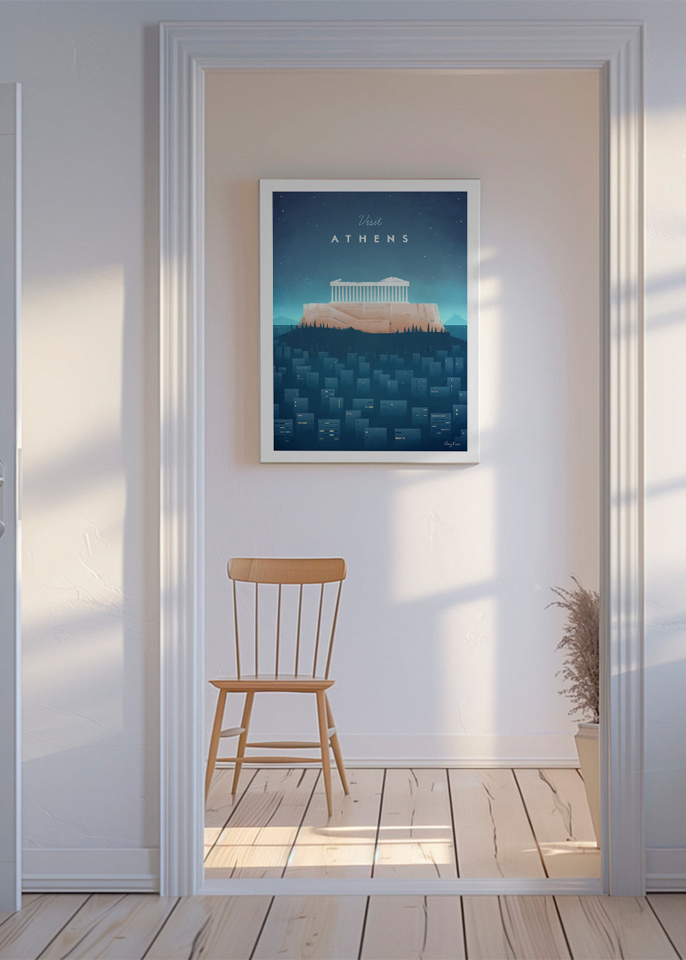 Byplakat: Athen illustration om natten