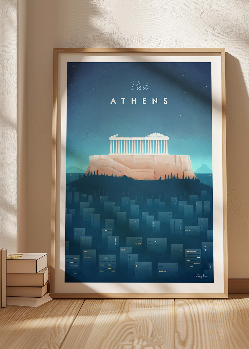 Byplakat: Athen illustration om natten
