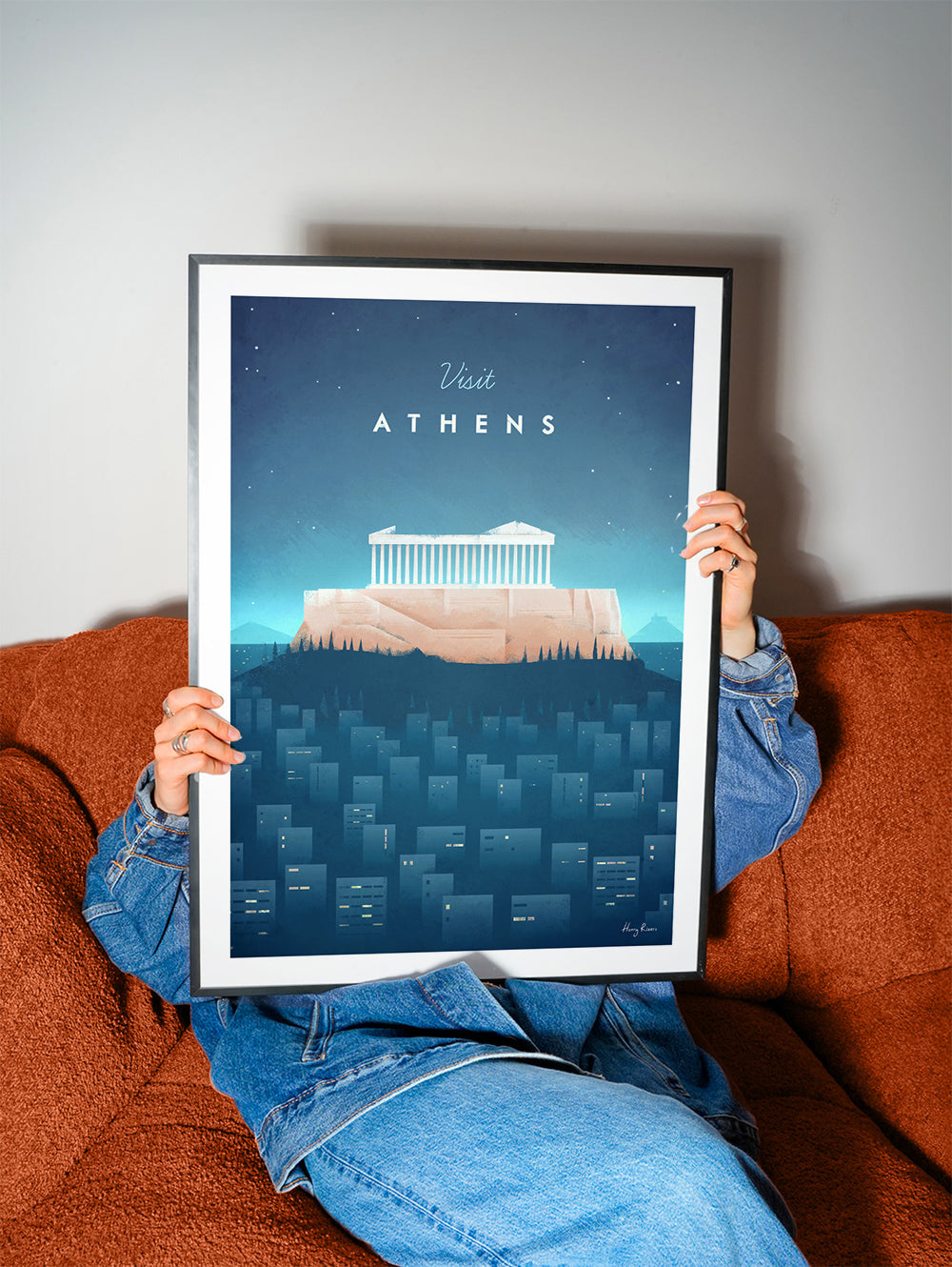 Byplakat: Athen illustration om natten