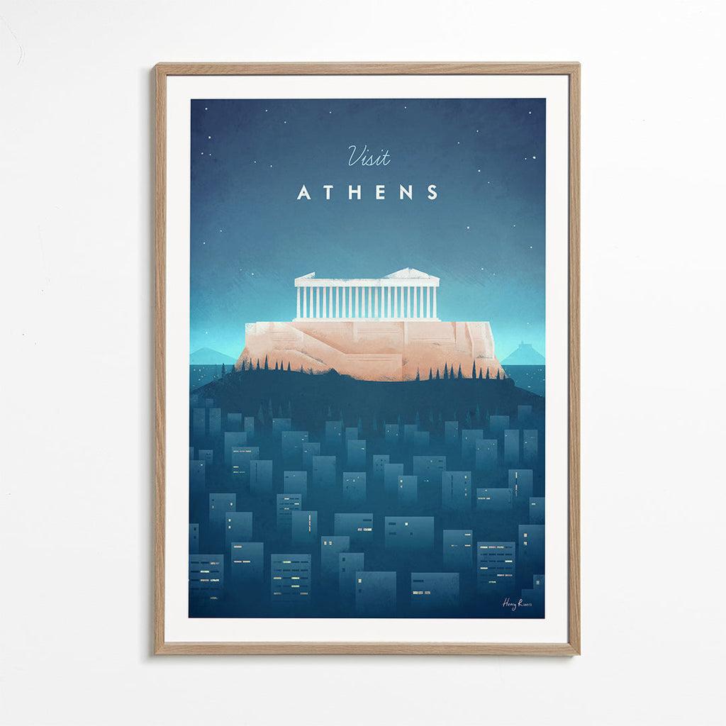 Byplakat: Athen illustration om natten
