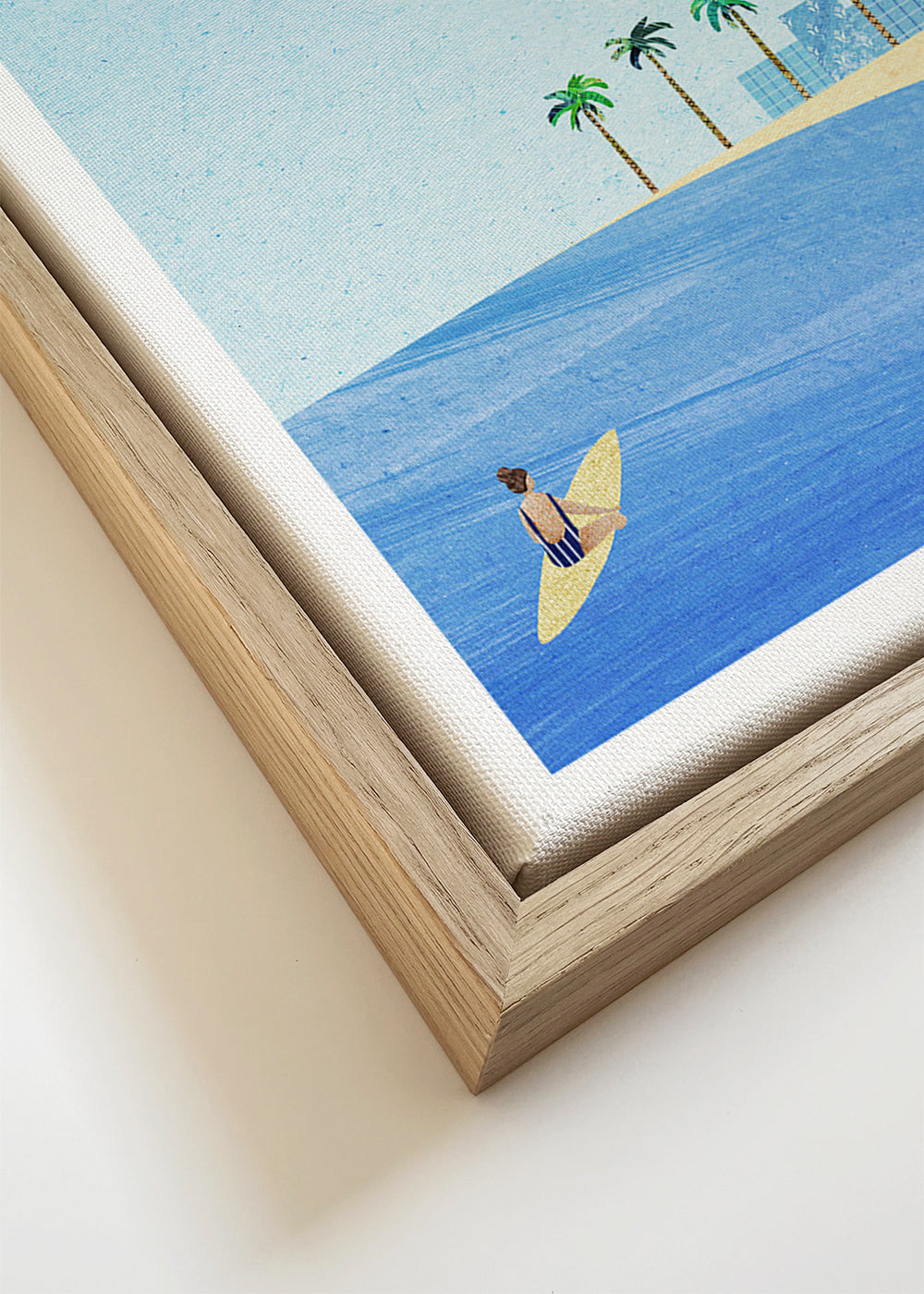 Rejseplakat Barcelona strandillustration