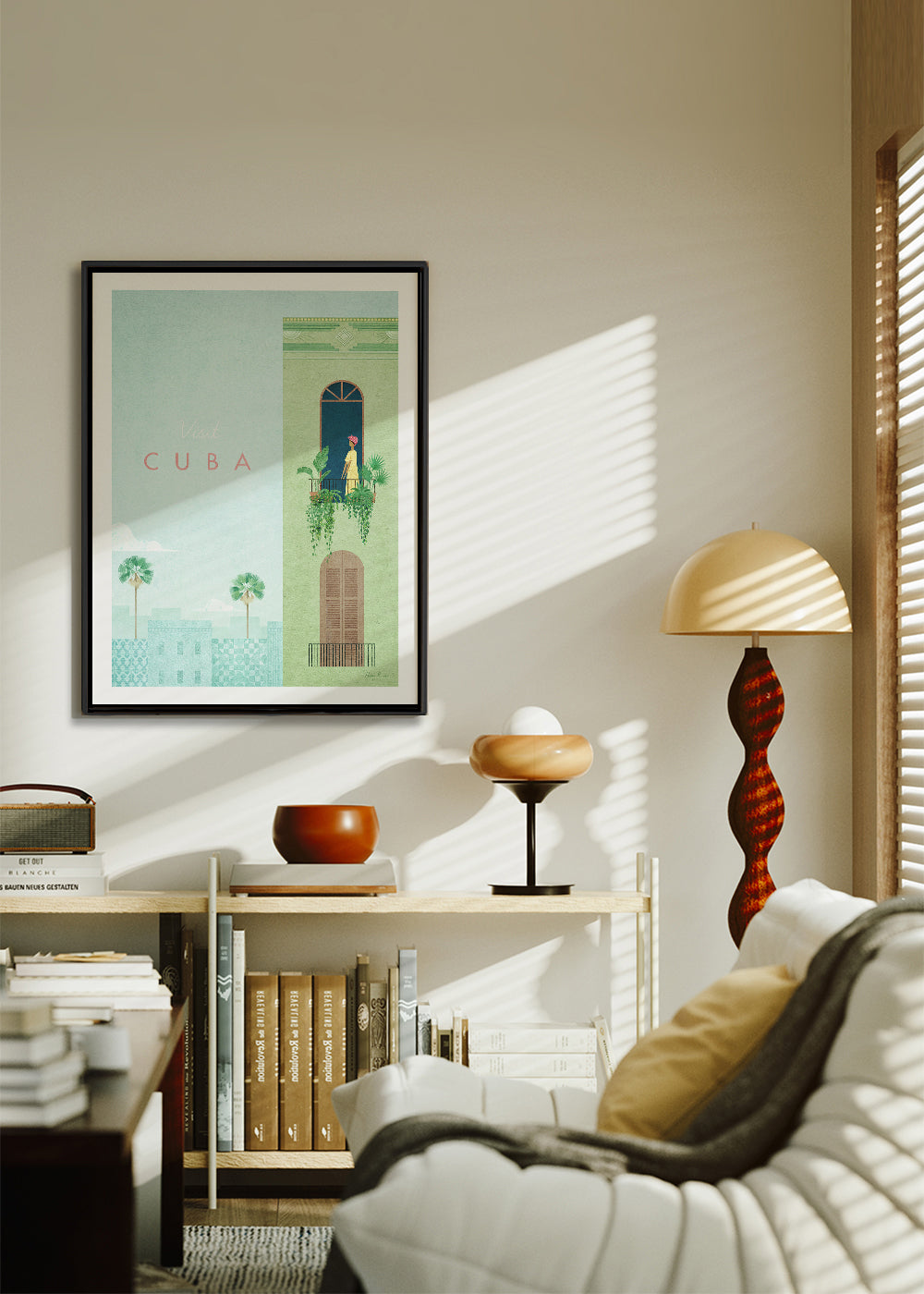 Rejseplakat: Cuba balkonillustration