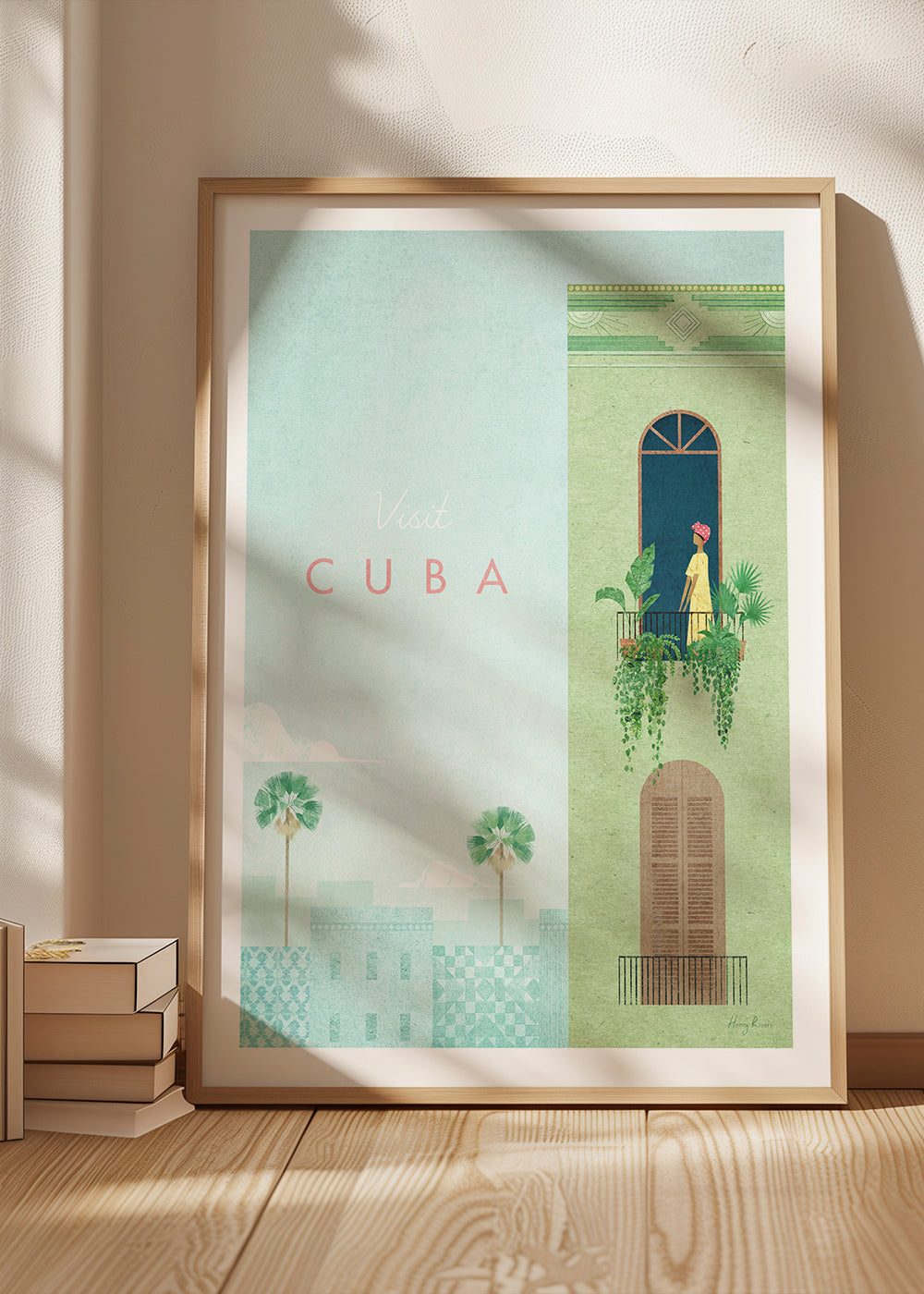 Rejseplakat: Cuba balkonillustration