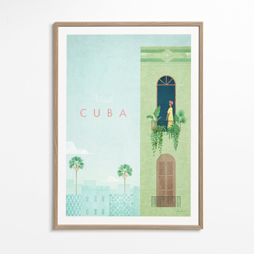 Rejseplakat: Cuba balkonillustration