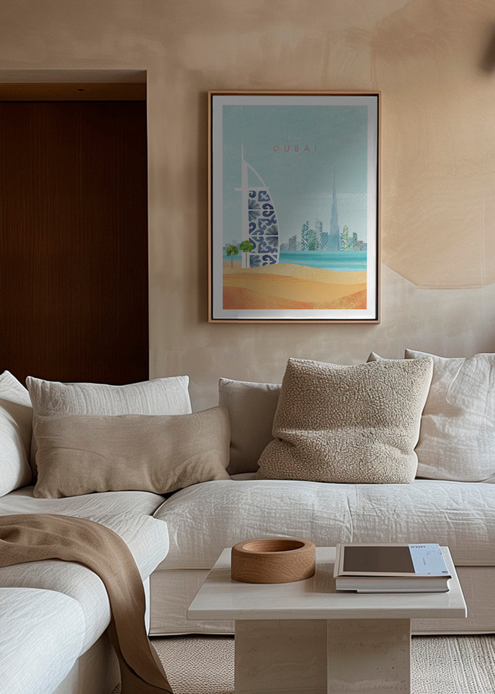 Rejseplakat Dubai skyline illustration