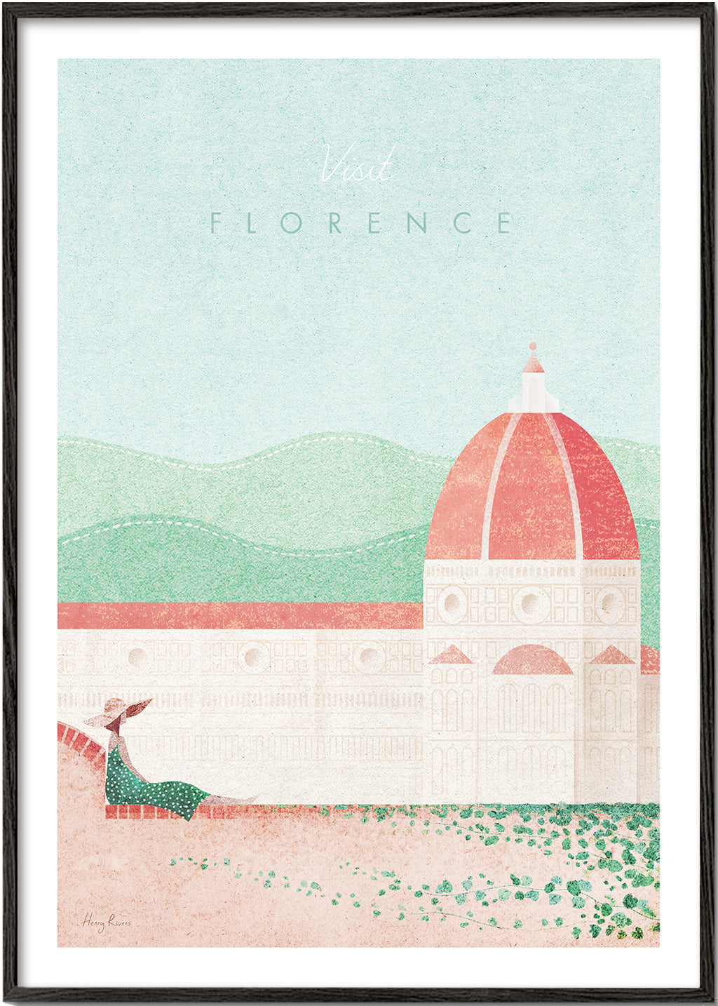 Byplakat: Firenze Duomo i pastelillustration