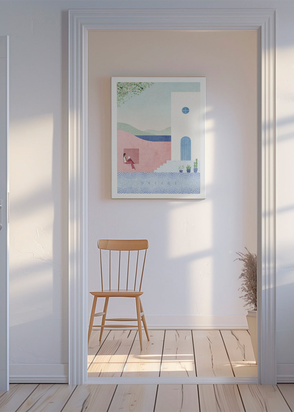 Billedkunst by Grækenland i pastelfarver
