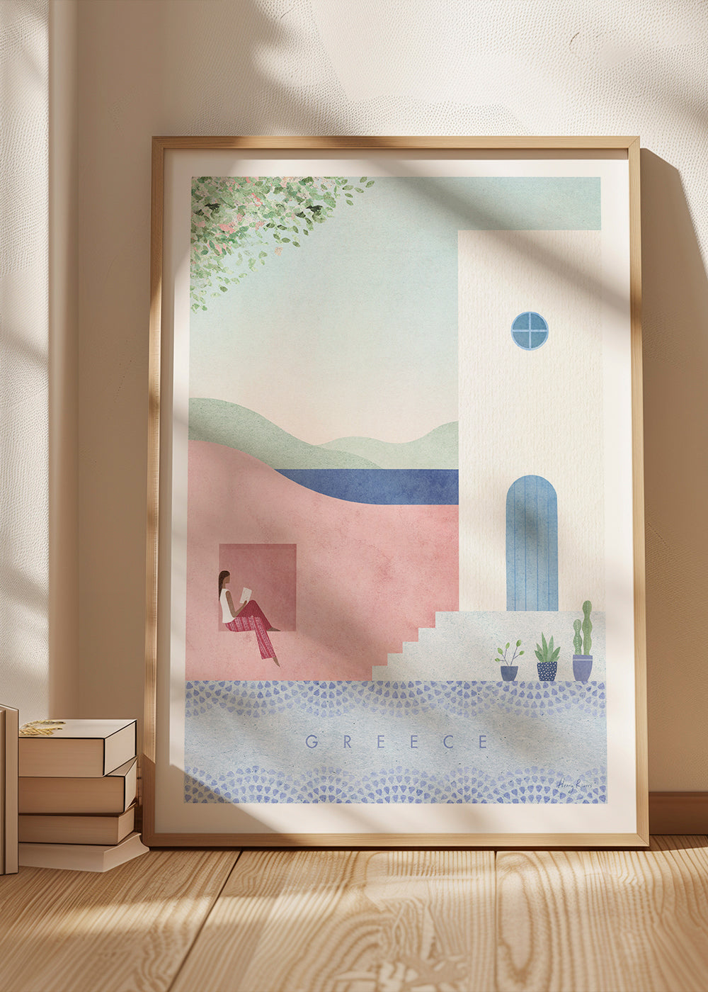 Billedkunst by Grækenland i pastelfarver