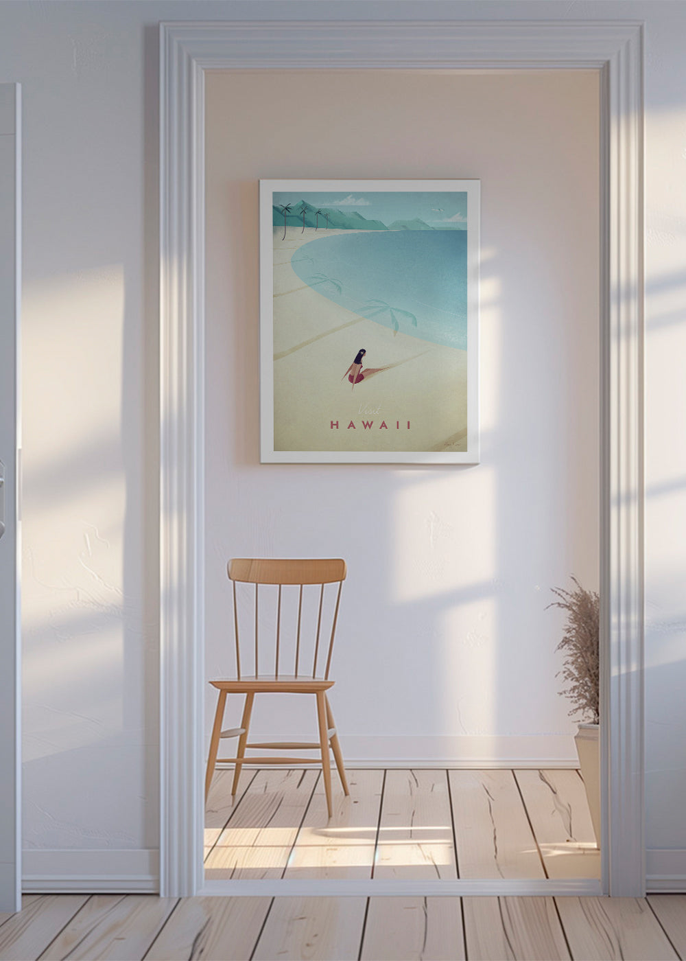 Rejseplakat Hawaii: vintage strandkunst