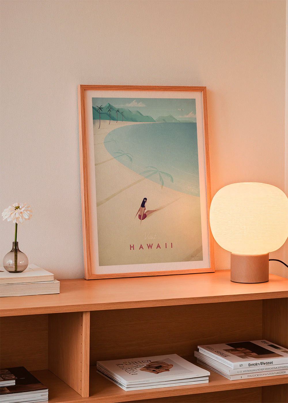 Rejseplakat Hawaii: vintage strandkunst