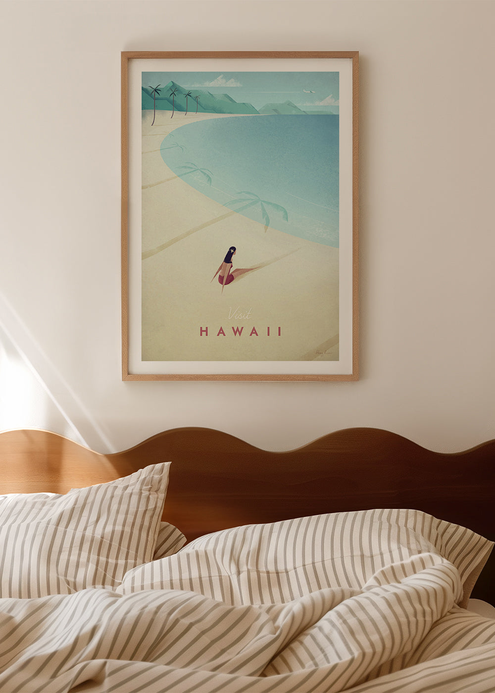 Rejseplakat Hawaii: vintage strandkunst